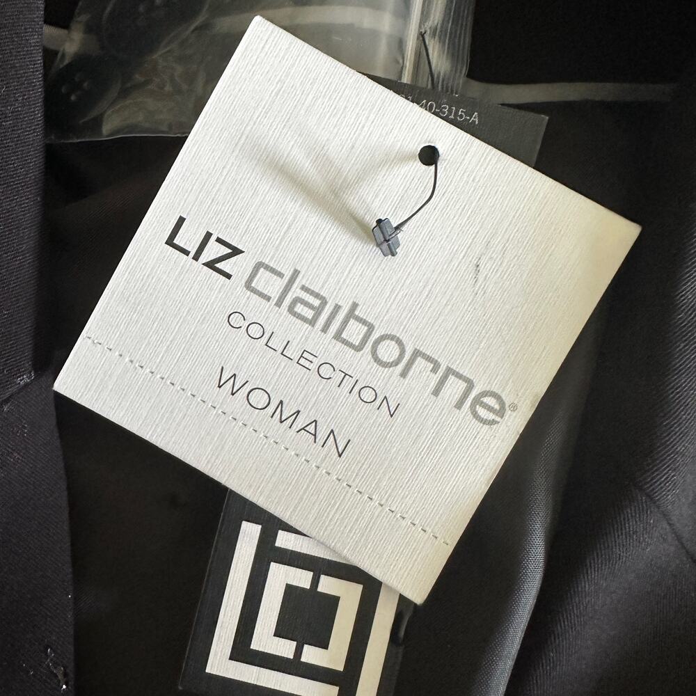 LIZ CLAIBORNE Womens Rayon Blazer Single Breasted NEW Size 24W Corpcore Black - Picture 7 of 8